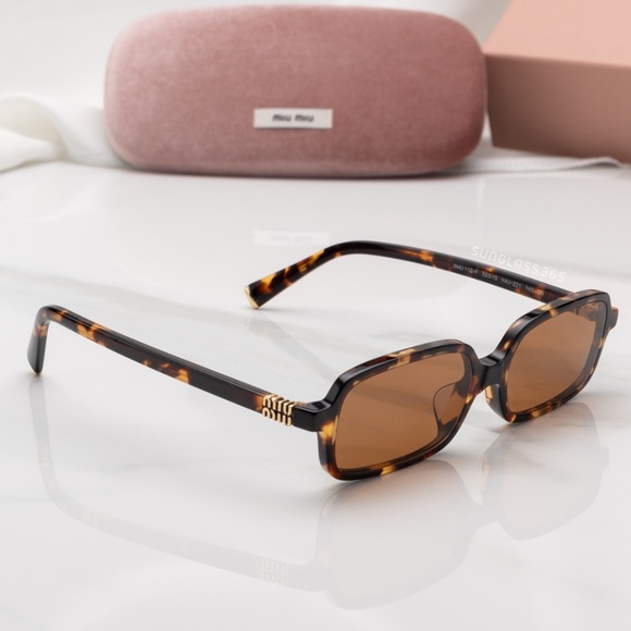 NWT Miu Miu MU 11ZSF-VAU2Z1 Honey Havana Sunglasses - Picture 3 of 8